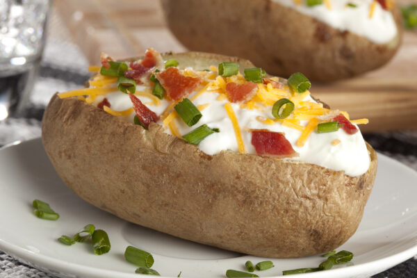 Baked Potato With Cream Cheese and Bacon